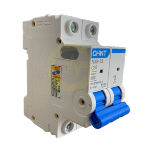 Mặt bên của Aptomat MCB Chint NXB-63 2P C63 6kA